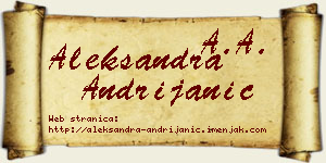 Aleksandra Andrijanić vizit kartica